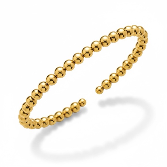 new Herco 14K with Titanium Polished 4.0mm Beaded Cuff Bracelet